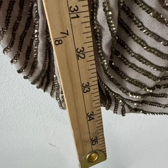 French Connection Samara Dress Women‎ 6 Tan Sequin Bubble Hem Cocktail Elegant - Picture 9 of 11